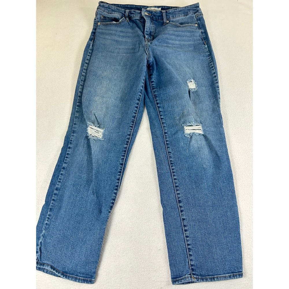 Jessica Simpson Straight Leg Jeans Women 30 Blue Distressed Casual‎ Denim